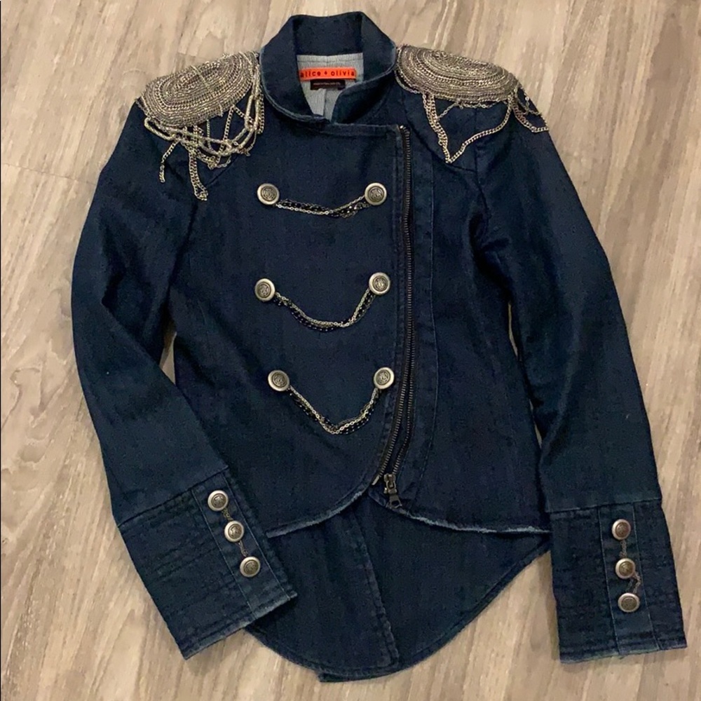 Alice and Olivia Military denim jacket - SOLD